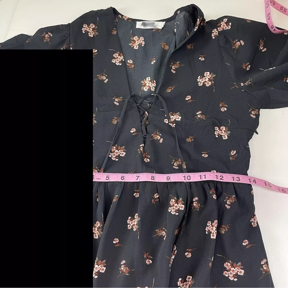 Lush Dress Womens Small Black Ditsy Floral Long - Picture 10 of 13